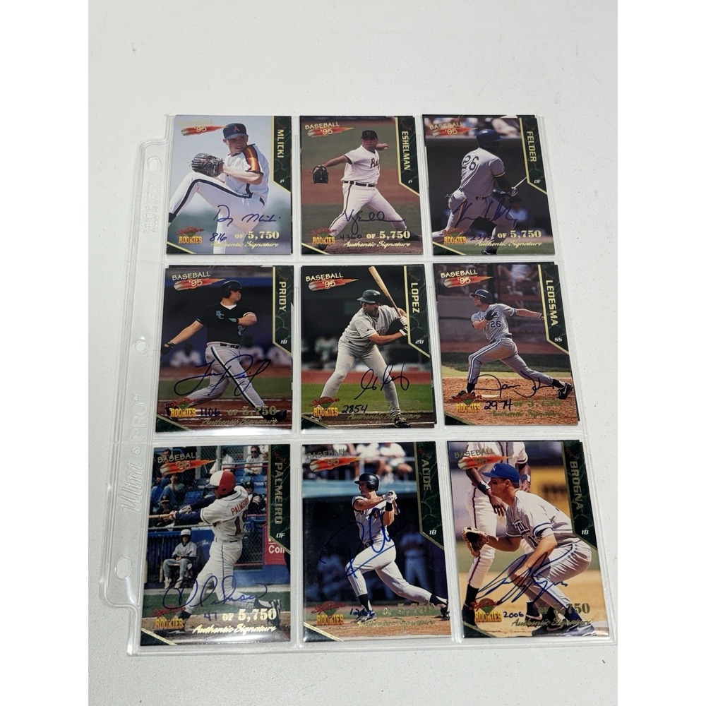 Lot Of 16 Autographed Baseball Cards Signatures Rookies 1995